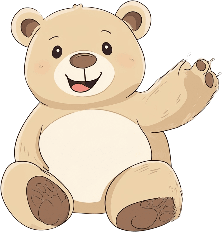 Happy bear waving